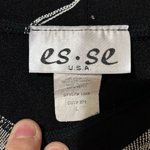 Long black floral skirt with side slit by Esse - L - Picture 2 of 3